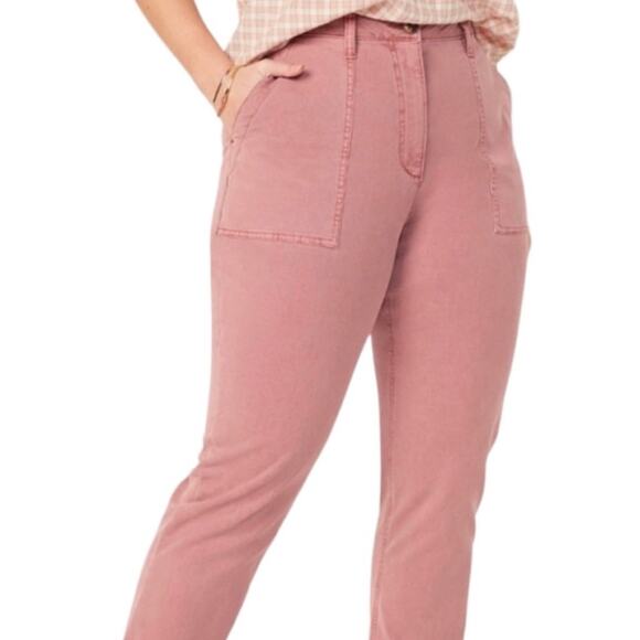 Old Navy Pants Utility Straight Leg Raw Hem Cargo Casual Pink Women’s 14 Plus - Picture 12 of 12